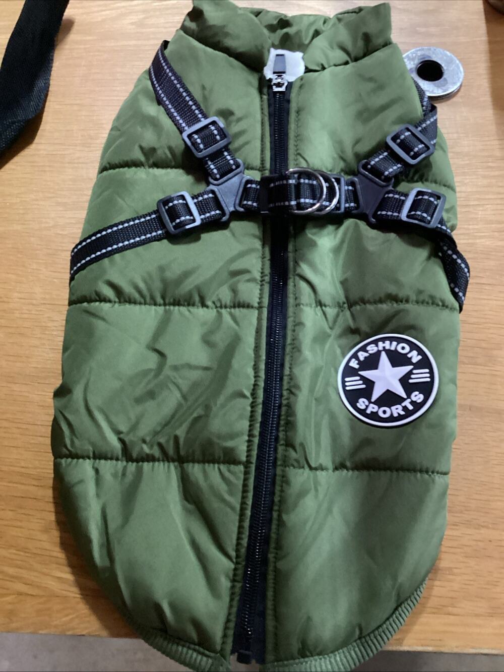 Dog Vest Coat Jacket w/Harness, Green, Small